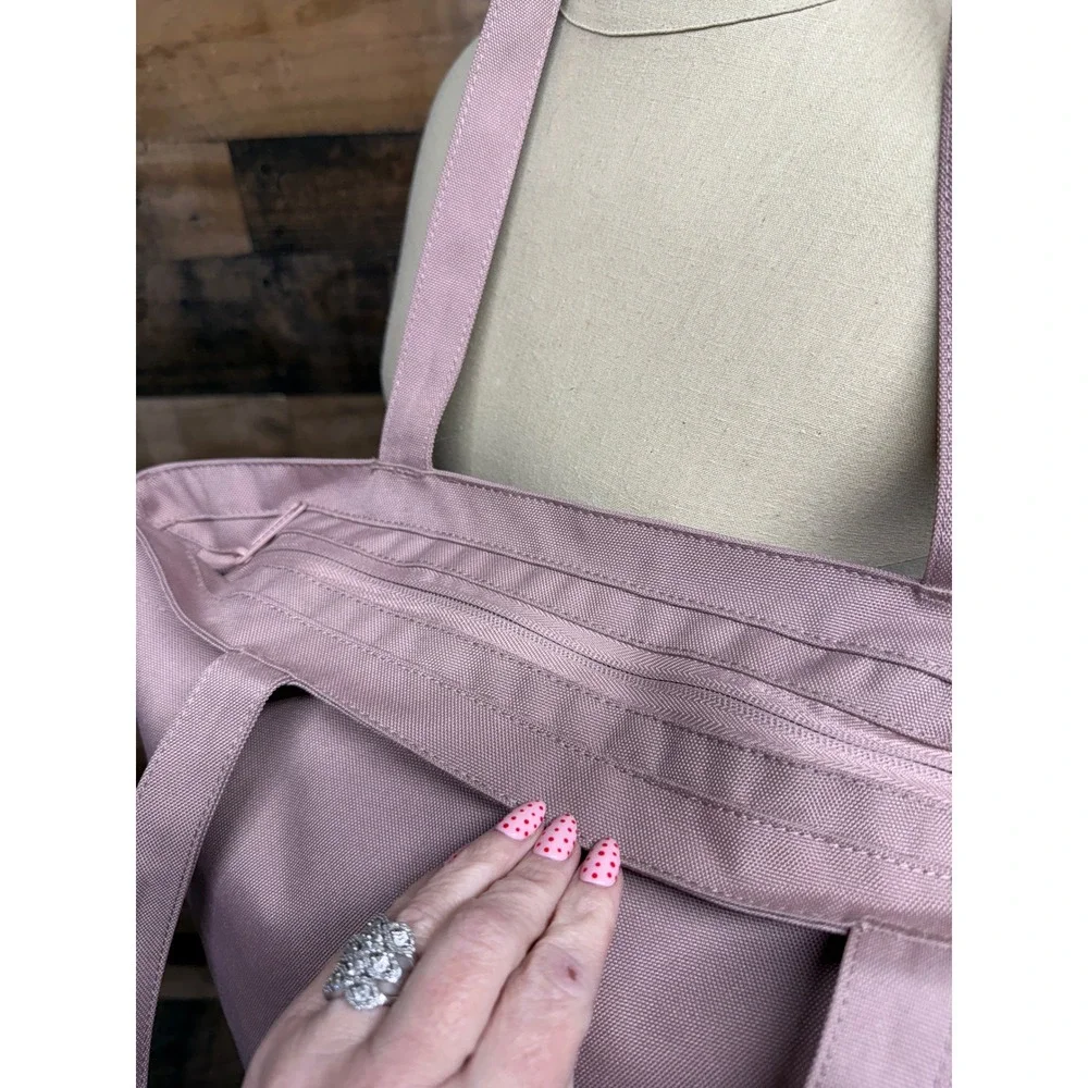 Herschel Supply Co Mica Zip Tote Bag Pink Canvas Large Shoulder Bag